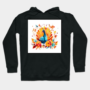 Thanksgiving Turkey simple flat side pose Hoodie